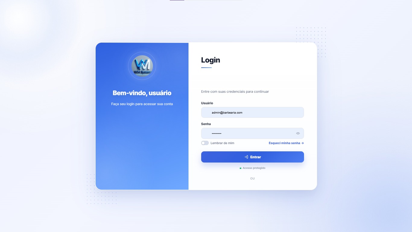 Tela de login do WM System